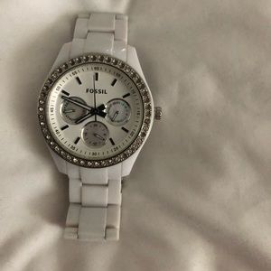 White fossil watch